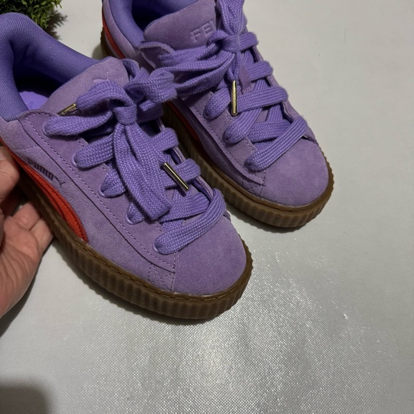 Puma Fenty NWOT Purple Lavender Suede Tangerine Orange Creeper Sneakers Size 7.5 - Picture 2 of 6